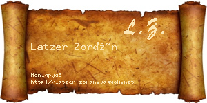 Latzer Zorán névjegykártya